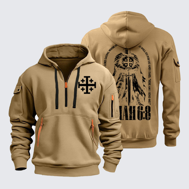 Zipper Hoodies –Here I Am Send Me Isaiah 6:8 Christian Warrior