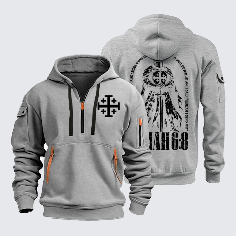 Zipper Hoodies –Here I Am Send Me Isaiah 6:8 Christian Warrior