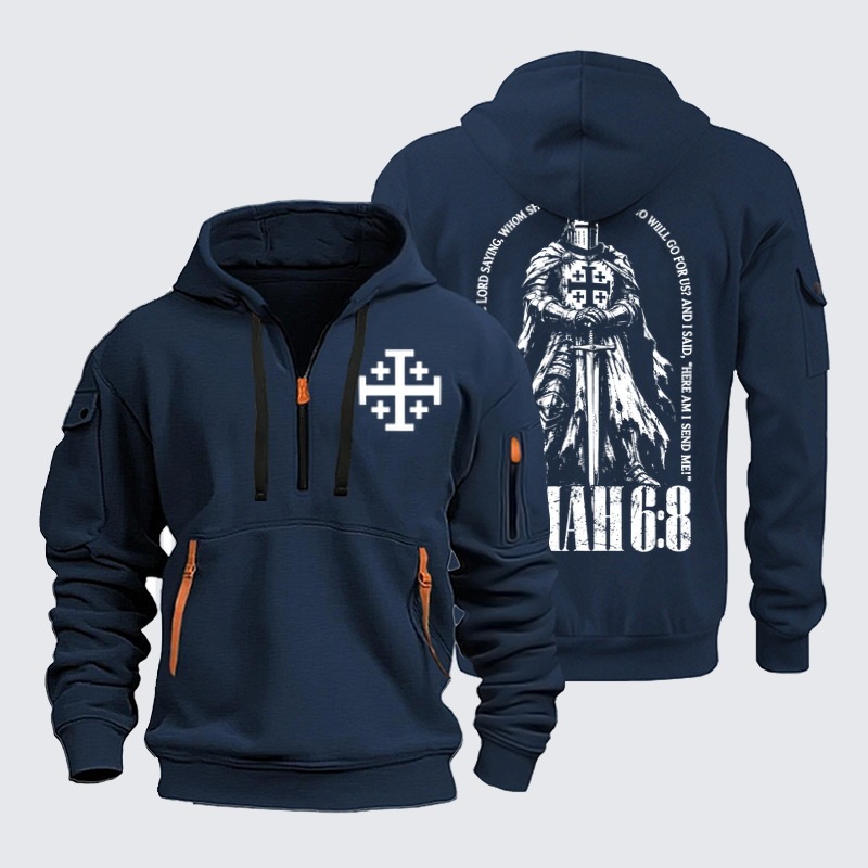 Zipper Hoodies –Here I Am Send Me Isaiah 6:8 Christian Warrior