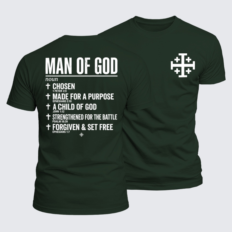 Luxe Mercerized Cotton Tee -Man of God – Christian Faith Scripture