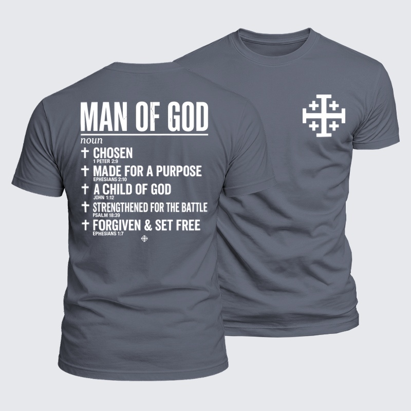 Luxe Mercerized Cotton Tee -Man of God – Christian Faith Scripture