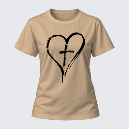 Women's T-shirts –Cross Heart