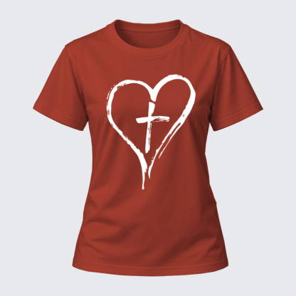 Women's T-shirts –Cross Heart