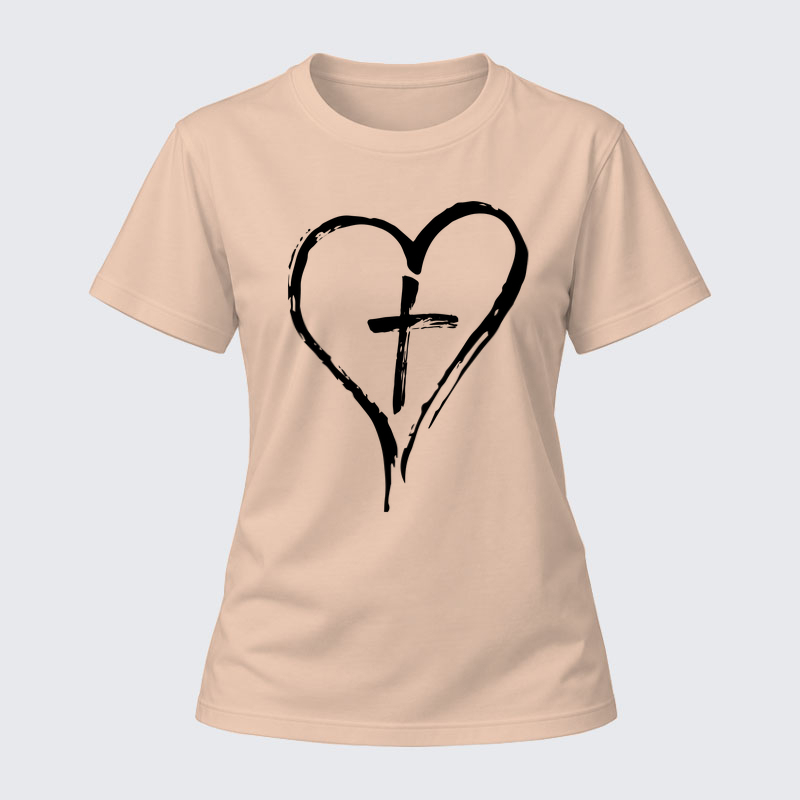 Women's T-shirts –Cross Heart