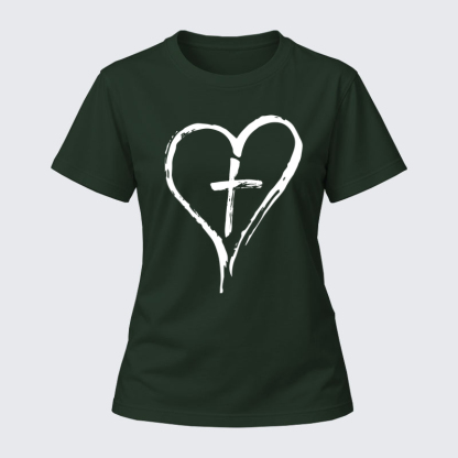 Women's T-shirts –Cross Heart