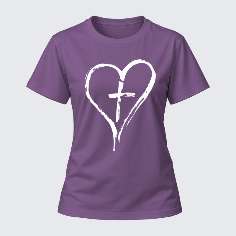 Women's T-shirts –Cross Heart