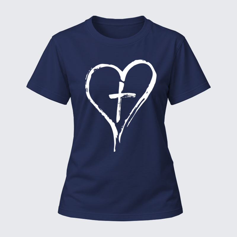 Women's T-shirts –Cross Heart