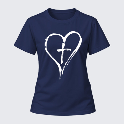 Women's T-shirts –Cross Heart