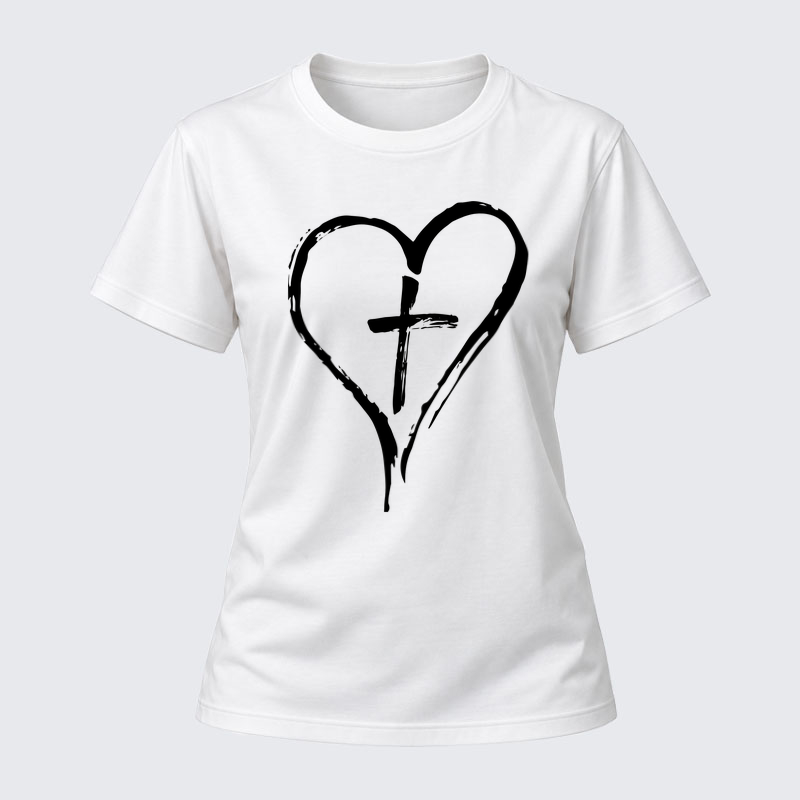 Women's T-shirts –Cross Heart