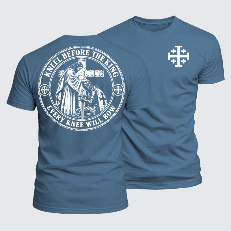 [Copy]Luxe Mercerized Cotton Tee - Kneel Before The King ，Every Knee Will Bow