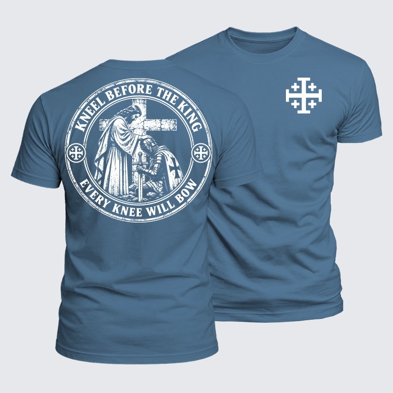 [Copy]Luxe Mercerized Cotton Tee - Kneel Before The King ，Every Knee Will Bow