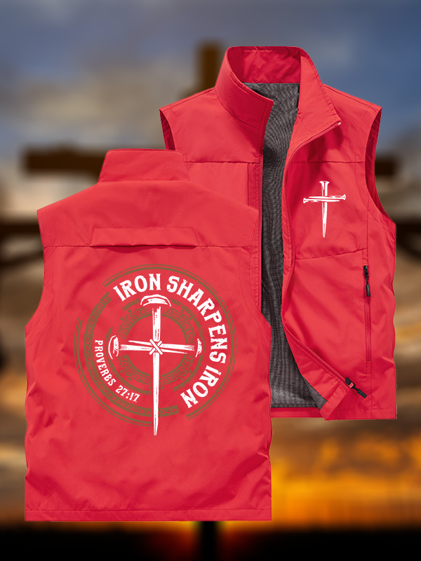 Iron Sharpens Iron - Proverbs 27:17  Jesus God Christian Outdoor Quick-dry Vest