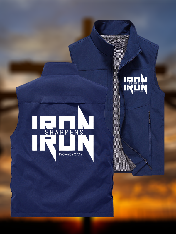 IRON SHARPENS IRON Proverbs 27:17 Jesus God Christian Outdoor Quick-dry Vest