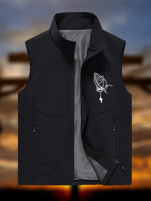 Pray Cross Jesus God Christian Outdoor Quick-dry Vest