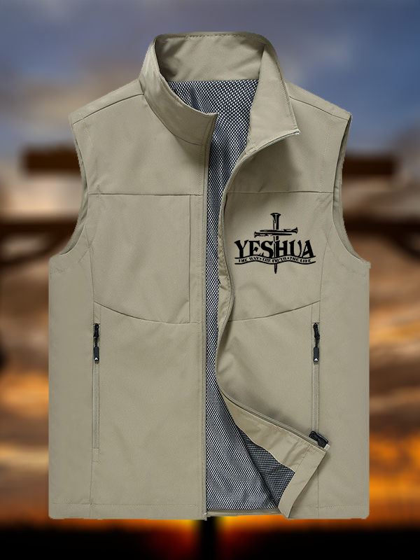 Yeshua the way the truth the life Jesus God Christian Outdoor Quick-dry Vest