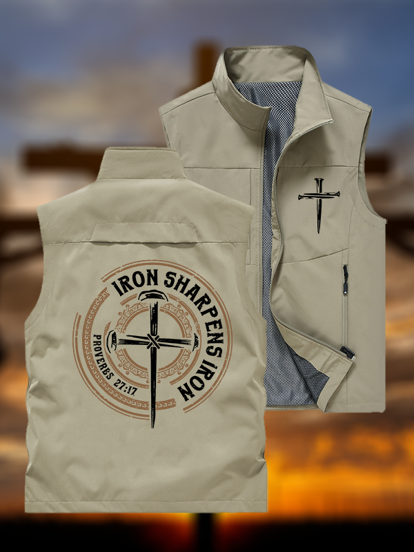 Iron Sharpens Iron - Proverbs 27:17  Jesus God Christian Outdoor Quick-dry Vest