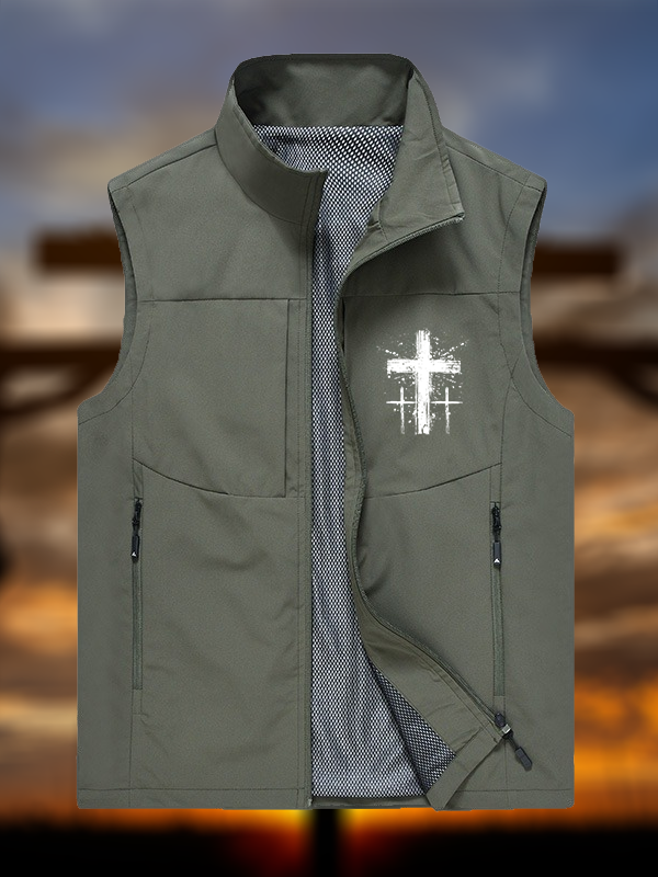 Cross Jesus God Christian Outdoor Quick-dry Vest