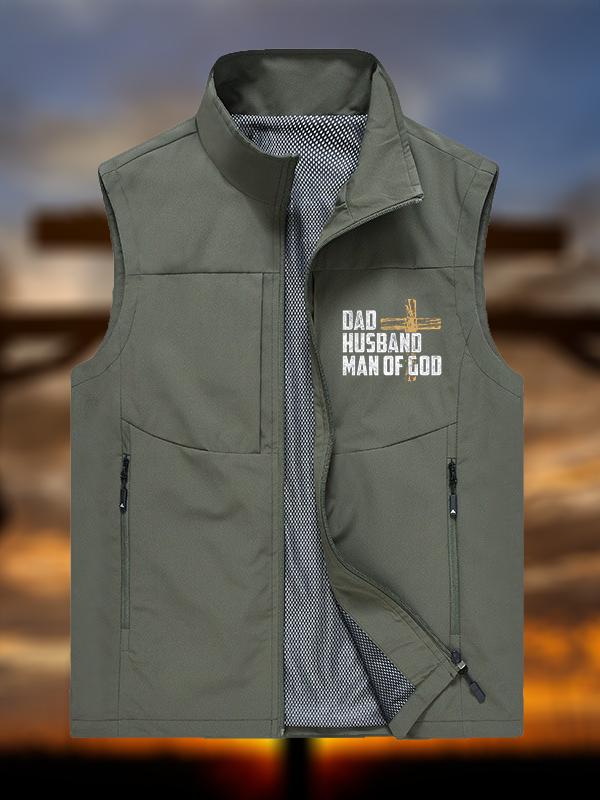 Dad, Husband, Man Of God  Jesus God Christian Outdoor Quick-dry Vest
