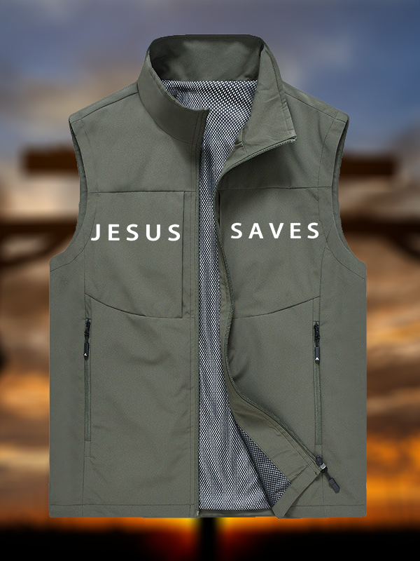 Jesus Saves Jesus God Christian Outdoor Quick-dry Vest