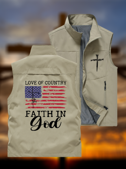 Faith In God Jesus God Christian Outdoor Quick-dry Vest