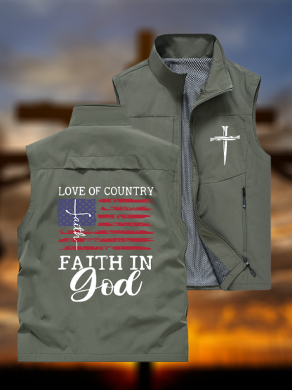 Faith In God Jesus God Christian Outdoor Quick-dry Vest
