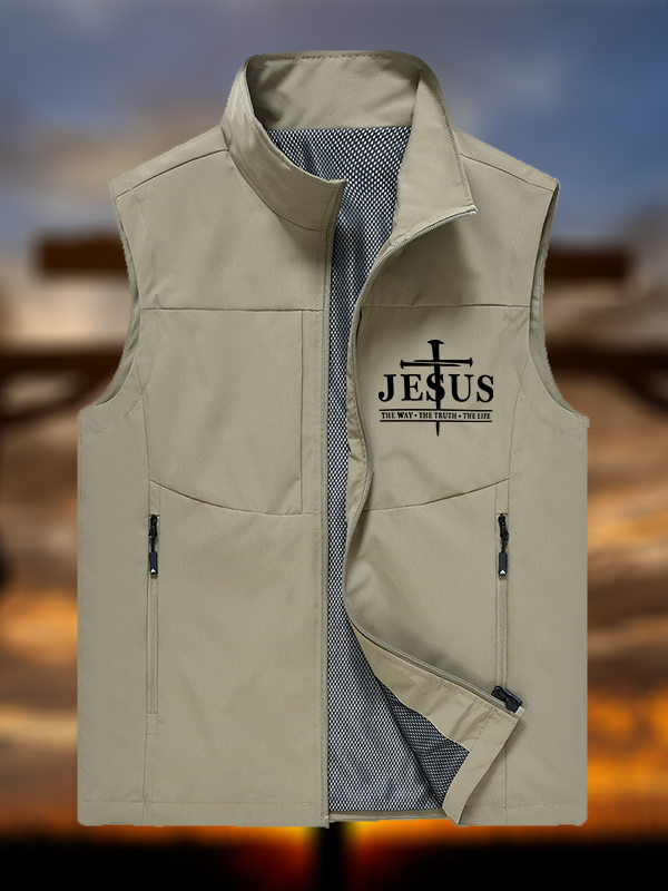 Jesus The Way The Truth The Life Jesus God Christian Outdoor Quick-dry Vest
