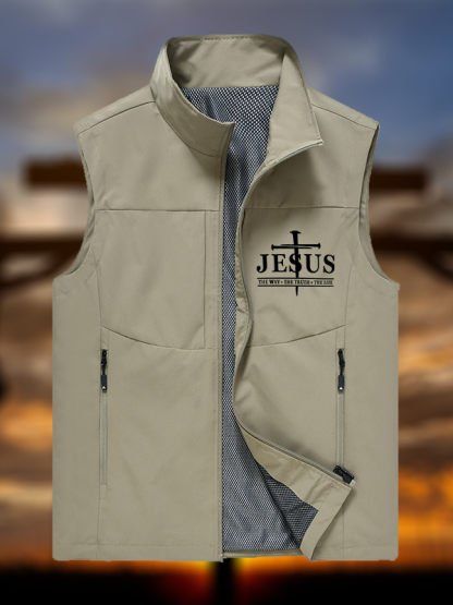 Jesus The Way The Truth The Life Jesus God Christian Outdoor Quick-dry Vest