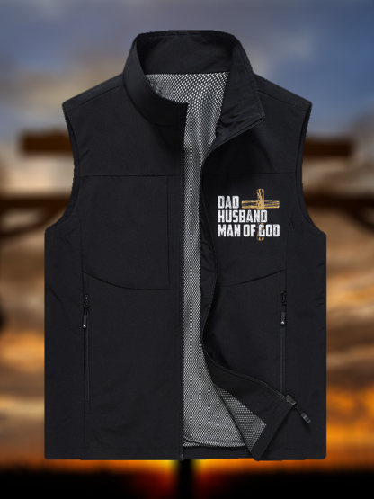Dad, Husband, Man Of God  Jesus God Christian Outdoor Quick-dry Vest