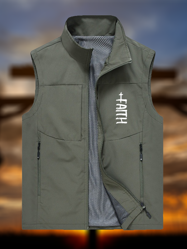 Faith Cross Jesus God Christian Outdoor Quick-dry Vest