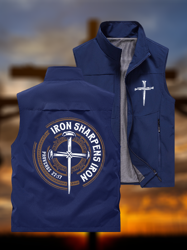 Iron Sharpens Iron - Proverbs 27:17  Jesus God Christian Outdoor Quick-dry Vest