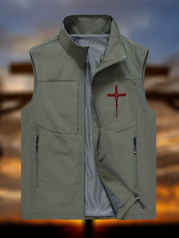 Light of Cross Jesus God Christian Outdoor Quick-dry Vest