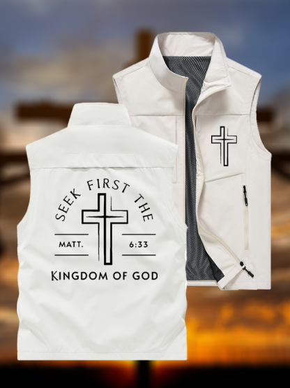 Seek First The Kingdom Of God Jesus God Christian Outdoor Quick-dry Vest