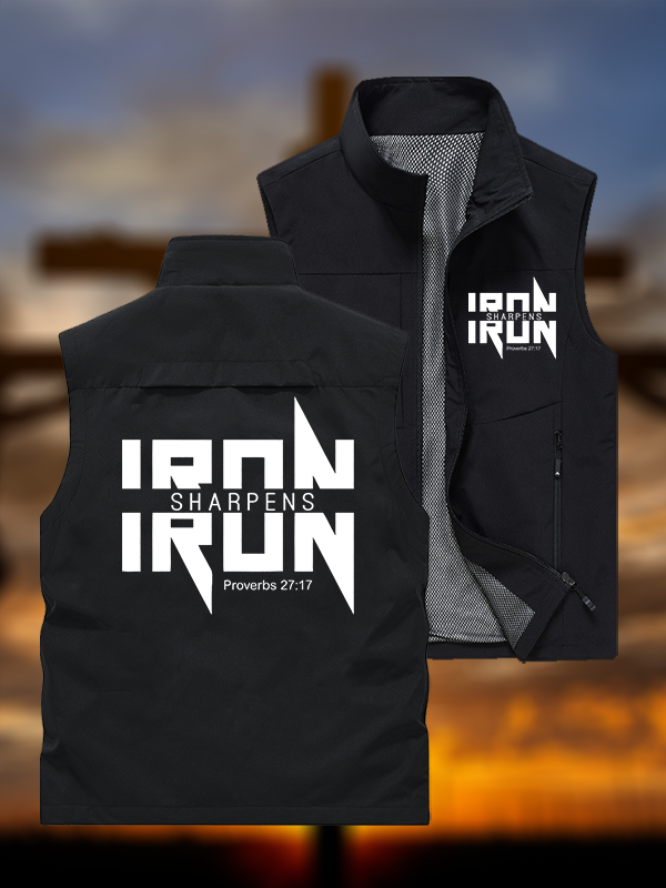 IRON SHARPENS IRON Proverbs 27:17 Jesus God Christian Outdoor Quick-dry Vest