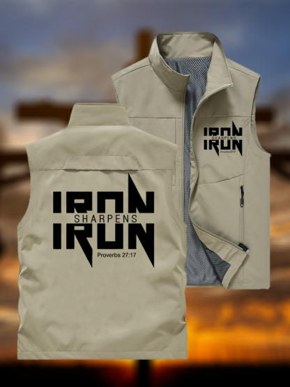 IRON SHARPENS IRON Proverbs 27:17 Jesus God Christian Outdoor Quick-dry Vest