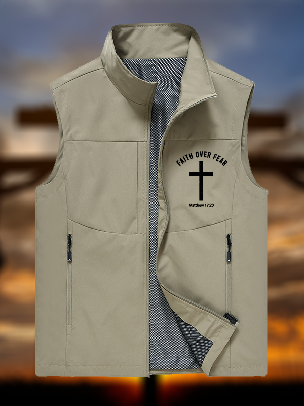Faith Over Fear Jesus God Christian Outdoor Quick-dry Vest