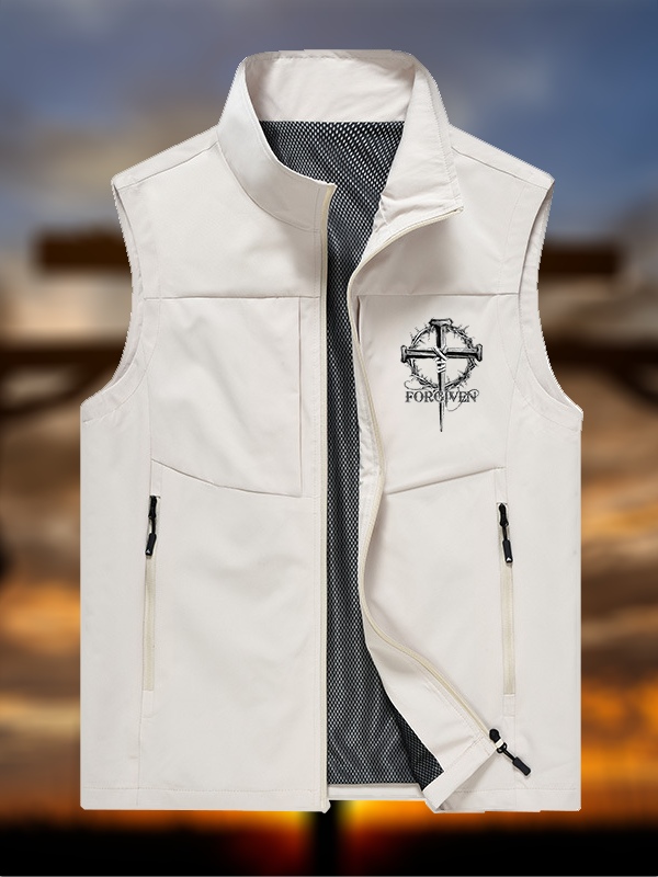 Cross Forgiven Jesus God Christian Outdoor Quick-dry Vest