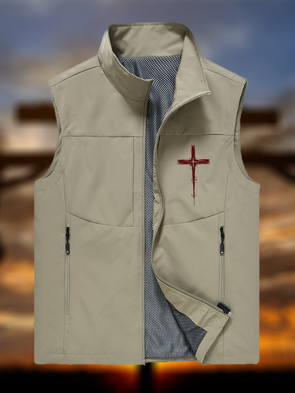 Light of Cross Jesus God Christian Outdoor Quick-dry Vest