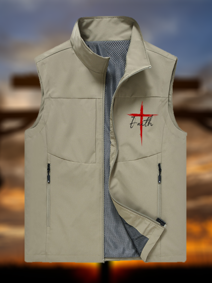 Faith Cross Jesus God Christian Outdoor Quick-dry Vest