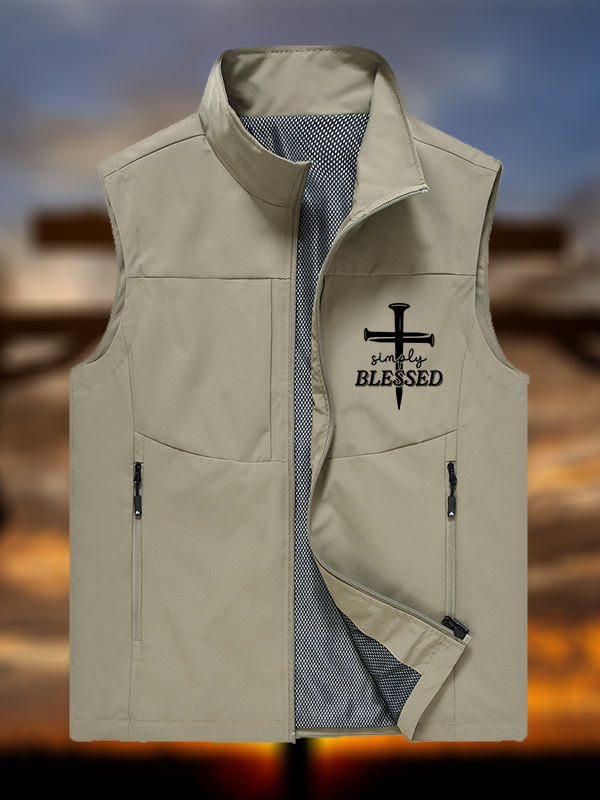 Simply Blessed Jesus God Christian Outdoor Quick-dry Vest