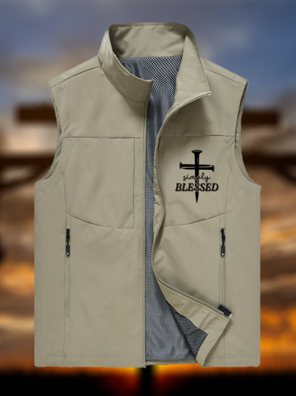 Simply Blessed Jesus God Christian Outdoor Quick-dry Vest