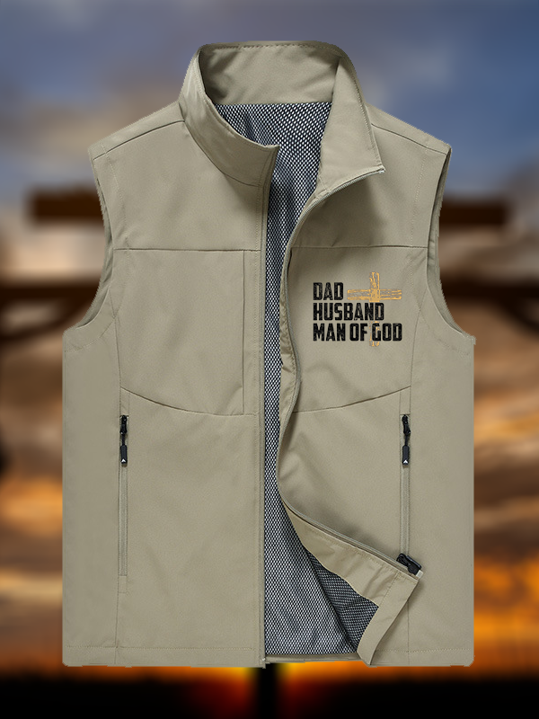 Dad, Husband, Man Of God  Jesus God Christian Outdoor Quick-dry Vest
