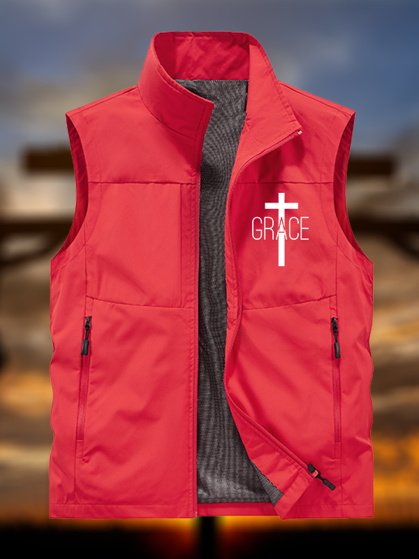 Grace Cross Jesus God Christian Outdoor Quick-dry Vest