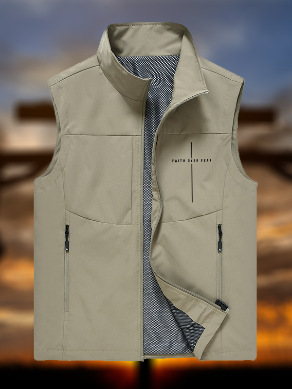 Faith Over Fear  Jesus God Christian Outdoor Quick-dry Vest