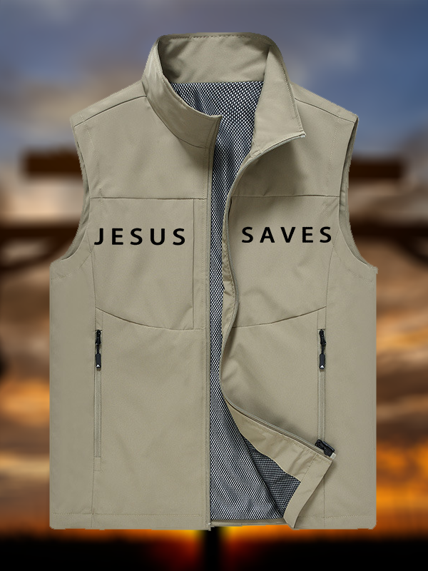 Jesus Saves Jesus God Christian Outdoor Quick-dry Vest