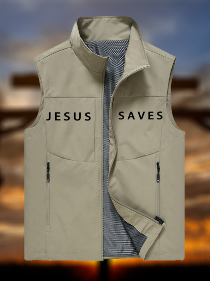Jesus Saves Jesus God Christian Outdoor Quick-dry Vest
