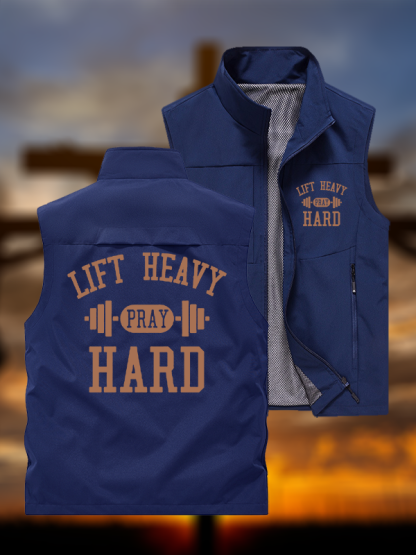 Lift Heavy Pray Hard  Jesus God Christian Outdoor Quick-dry Vest