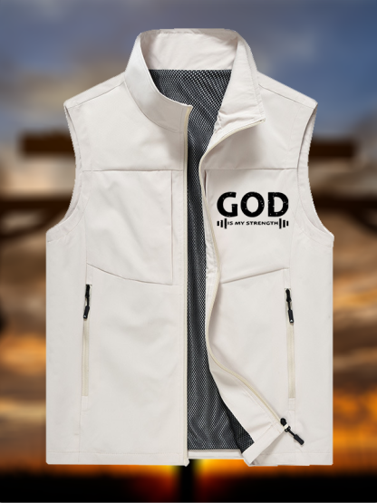 God Is My Strength Jesus God Christian Outdoor Quick-dry Vest