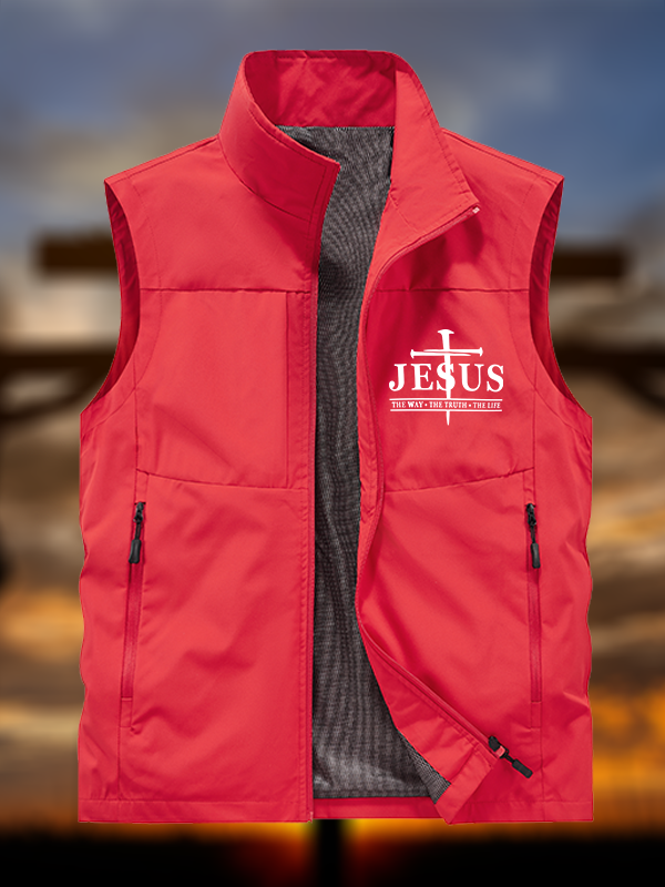 Jesus The Way The Truth The Life Jesus God Christian Outdoor Quick-dry Vest