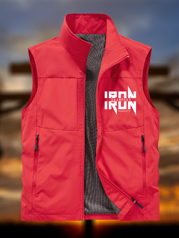 IRON SHARPENS IRON Proverbs 27:17 Jesus God Christian Outdoor Quick-dry Vest