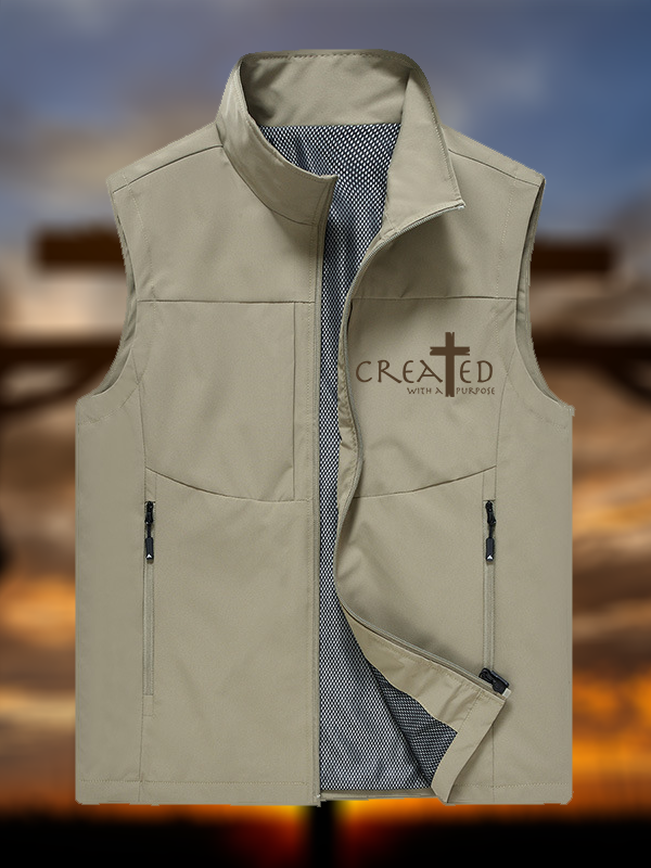 Created with a Purpose Jesus God Christian Outdoor Quick-dry Vest